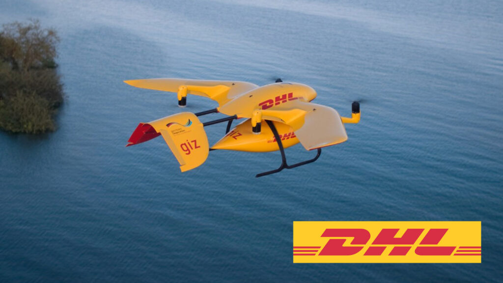 dhl parcelcopter in volo sul mare