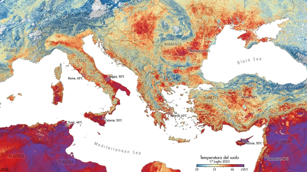 HeatMap European Space Agency 17 Luglio 2023